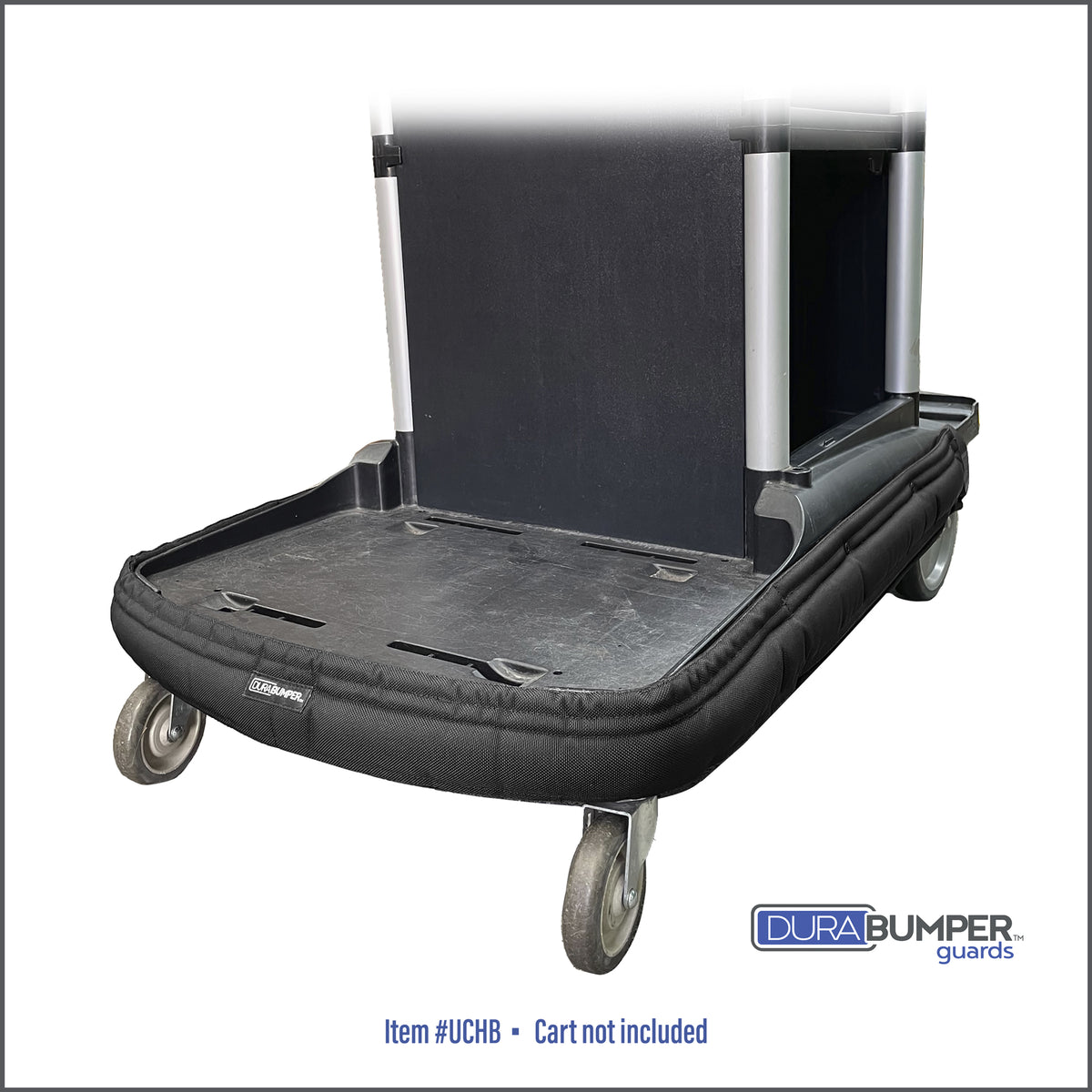 DuraBumper's universal fit bumper guard, Item #UCHB is made of multi layers of premium materials that will protect decor from cart damage