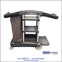 DuraBumper makes bumper guards to fit Rubbermaid style housekeeping and janitorial carts.  Their job is to protect walls from damage by carts.