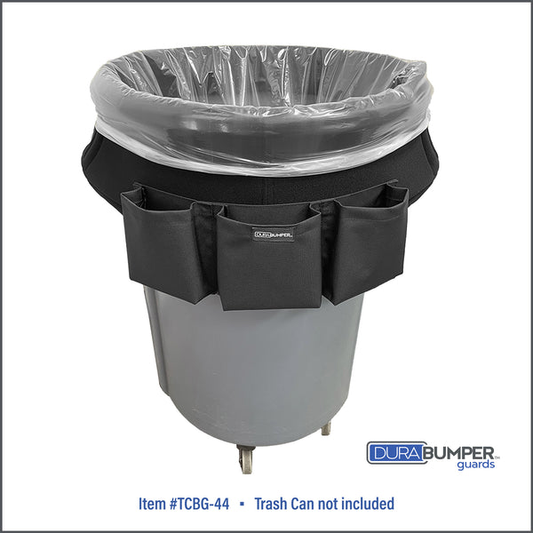 DuraBumper #TCBG-44 bumper guard with caddy pockets fits Rubbermaid's Brute style  44-gallon trash cans