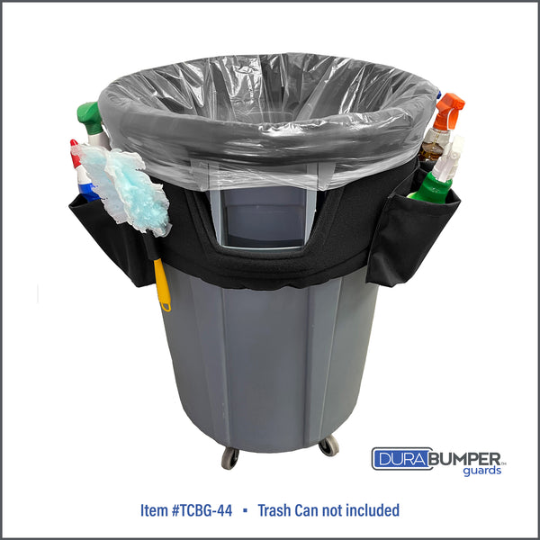 DuraBumper #TCBG-44 trash can bumper guard comes with 2 removable caddy pockets for supply organization.
