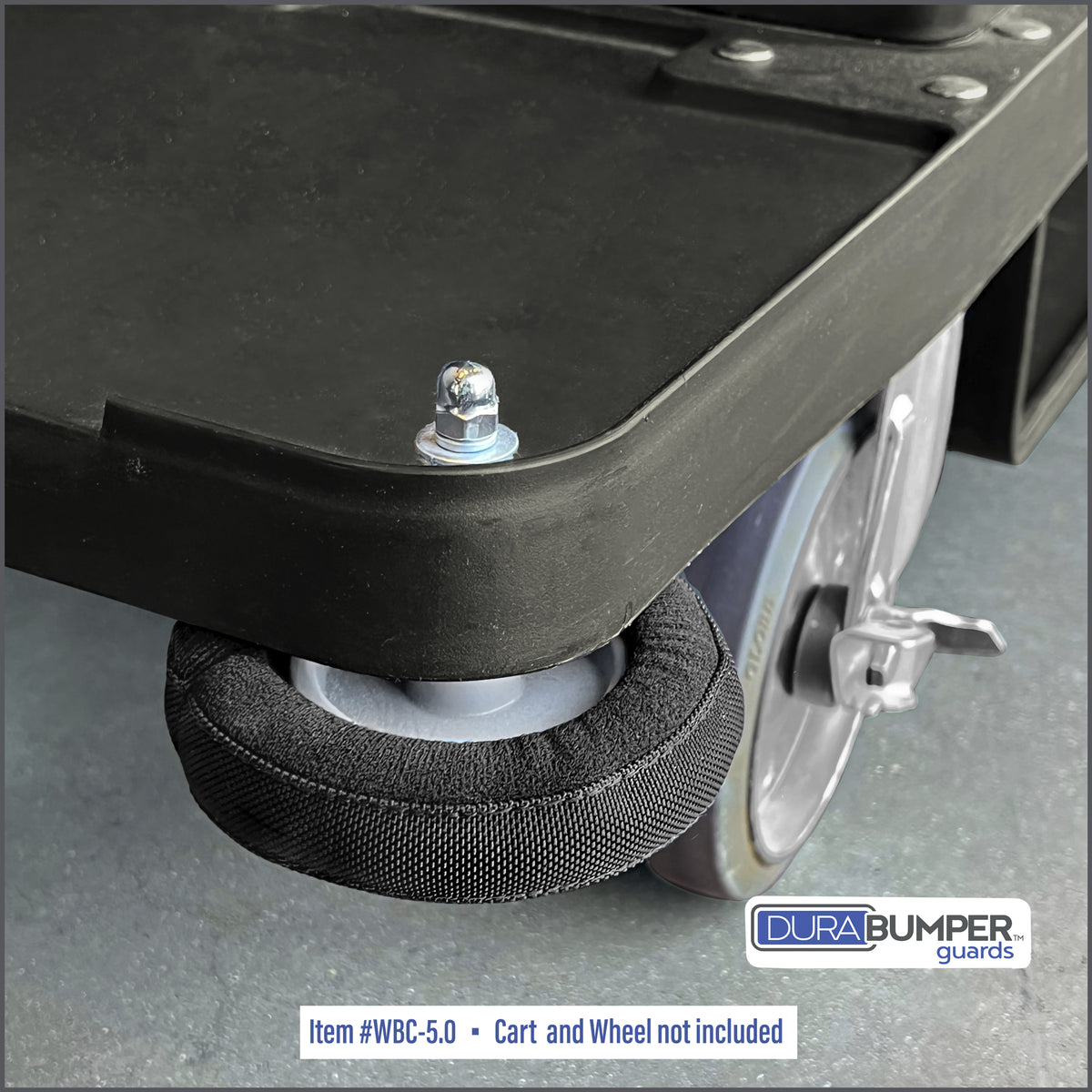 DuraBumper #WBC-5.0 wall wheel bumper cover fits Rubbermaid's housekeeping carts bumper, providing a professional look and protecting corridor wallsf from wheel and cart damage
