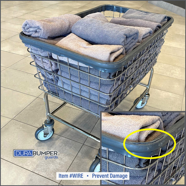 DuraBumper's custom made bumper guard, Item #WIRE is made of multi layers of premium materials that will protect decor from cart damage