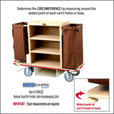 DuraBumper Item #FWACB is custom made bumper guard for Forbes style Housekeeping Carts and requires measurements