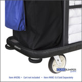 DuraBumper’s Bumper Guard, Item #HCBG for Rubbermaid Housekeeping Cart teams up with Item #WBC-5.0 Revolving Wall Wheel Bumper Covers to provide the ultimate interior protection against cart damage