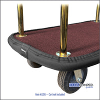 DuraBumper™ Luggage & Bellman Cart Bumper Guard is crafted with high-quality, premium padded materials. This close-up image highlights the durability, impact resistance, and superior craftsmanship designed for long-lasting protection in hotels and commercial spaces.