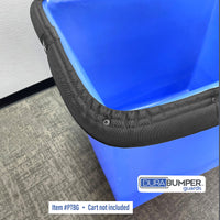 Close up view of corner of Poly Truck with a DuraBumper Guard installed on it.  Item #PTBG