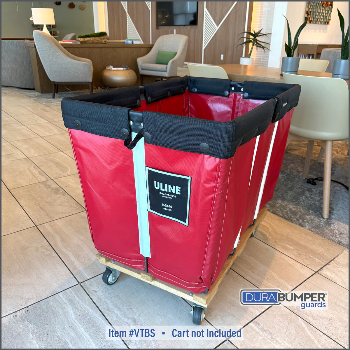 Vinyl Trucks with DuraBumper Guard, item #VTBS look clean and professional while waiting in hotel lobby.  