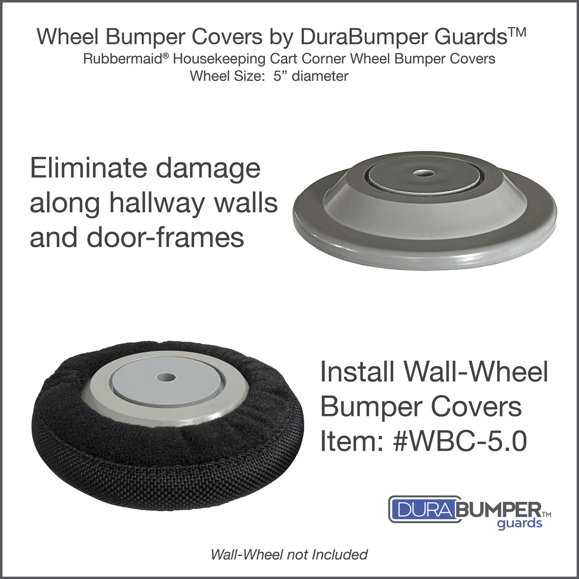 BUMPERS for Rubbermaid Housekeeping Cart Wall Wheels Protect Hotels