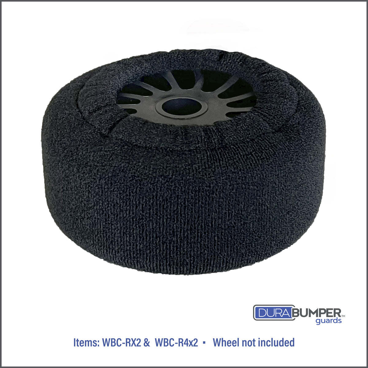 DuraBumper Wall Wheel for Rubbermaid's housekeeping carts.  Available in 2 sizes. Item #WBC-RX2 (5.5" diameter wheel) and Item #WBC-R4x2 (4" diamater wheel).