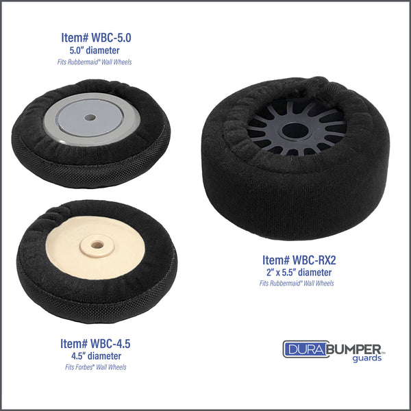 DuraBumper Guards makes high quality and durable  bumper covers for Rubbermaid and Forbes wall wheels.