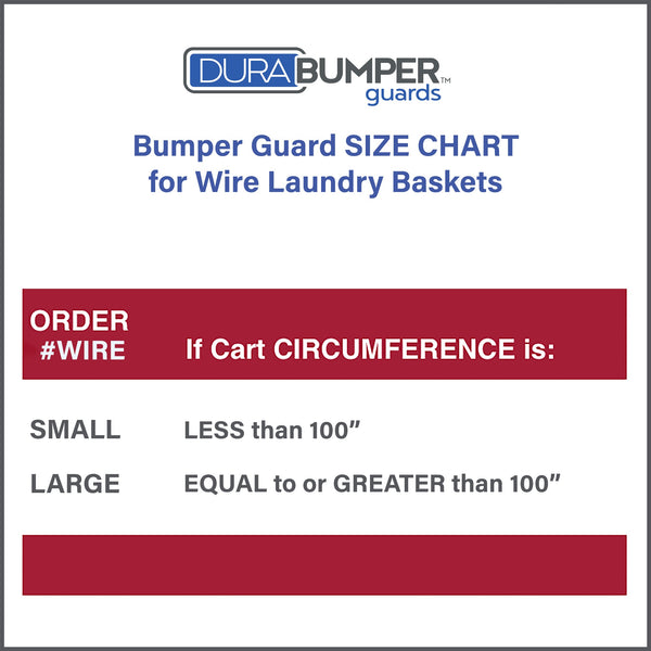 DuraBumper Guard Wire Laundry Basket/Cart Bumper Guard Size Chart